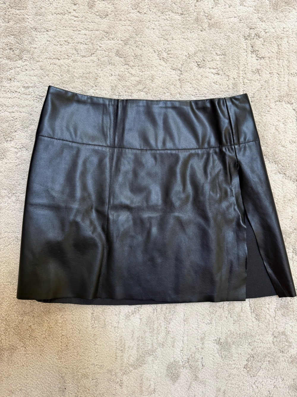 Black Faux Leather Mini Skirt